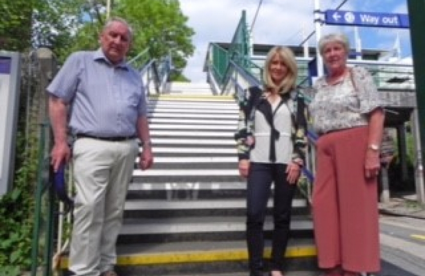 Esther with local campaigners David Pinscombe and Sheila Rovira