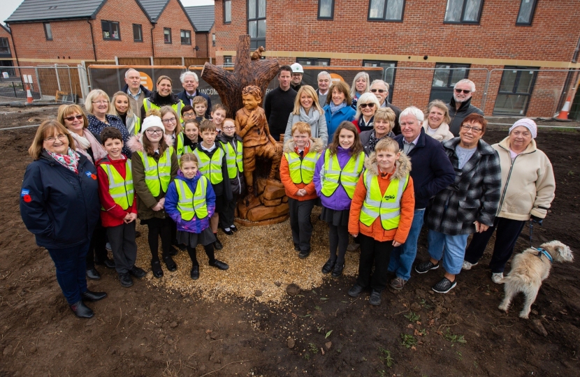 Esther with members of Barton Primary Scholl, Community Group, Parish Council and Lane End Developments