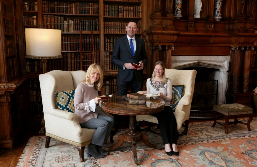 Annika Flower of Arley Hall, Mark Livesey CEO of Marketing Cheshire and Esther McVey MP