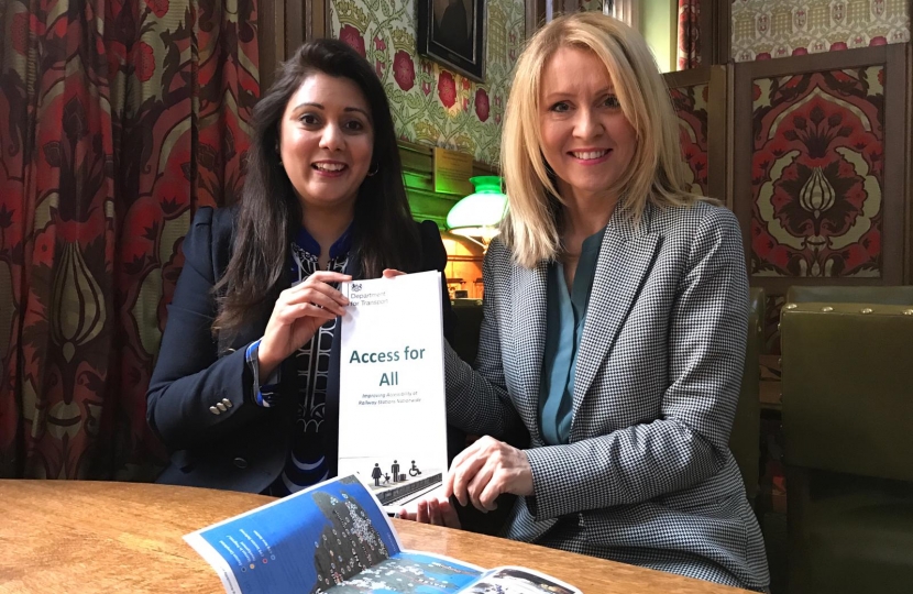 Esther with Transport Minister, Nusrat Ghani