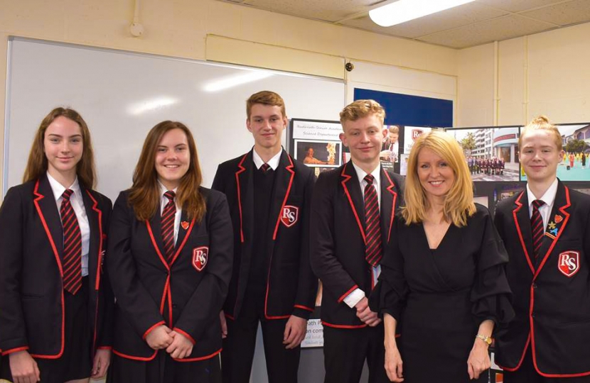 Esther with Yr 9 and Yr 11 pupils at Rudheath Senior Academy