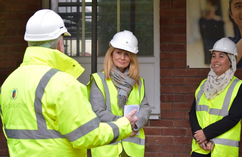 Esther with Headteacher Ana Roslan, hearing about the renovation