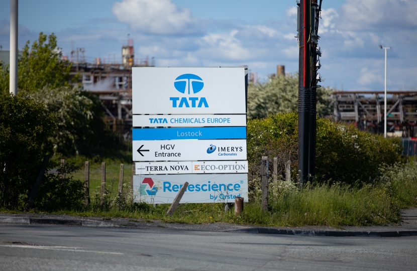 Outside the Lostock Energy Works site