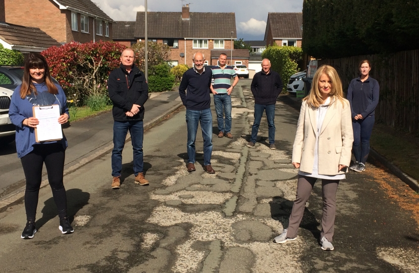 Esther with residents of Beeston Drive