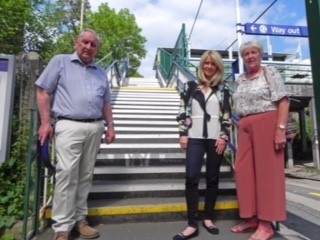 Esther with local campaigners David Pinscombe and Sheila Rovira