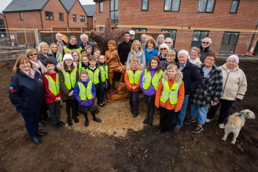 Esther with members of Barton Primary Scholl, Community Group, Parish Council and Lane End Developments