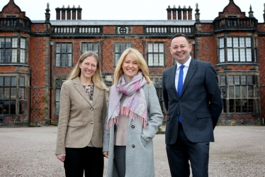 Annika Flower of Arley Hall, Mark Livesey CEO of Marketing Cheshire and Esther McVey MP