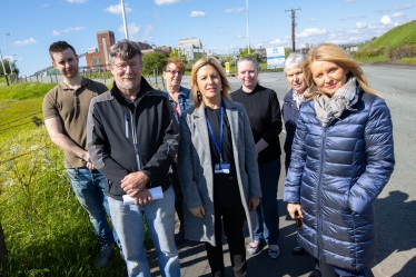 Esther, Cllr Helen Treeby and local residents