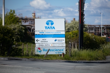 Outside the Lostock Energy Works site