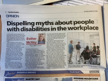 Esther McVey's article in this week's Knutsford Guardian